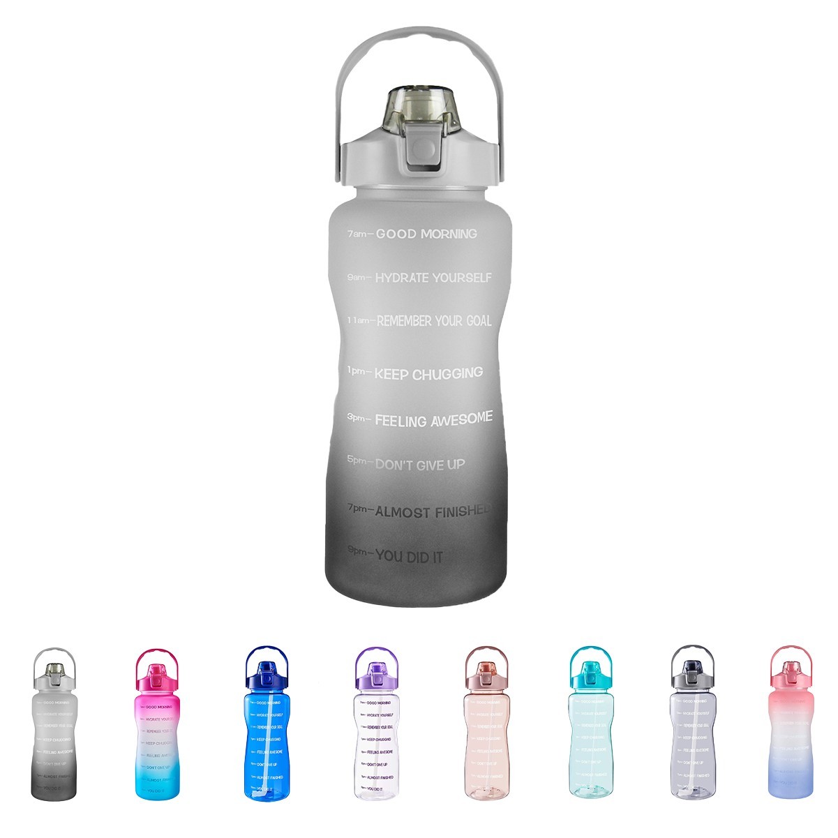 64oz Motivational Water Bottle with Time Marker