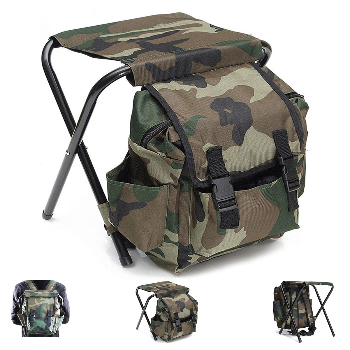 Insulated Backpack with Folding Stool