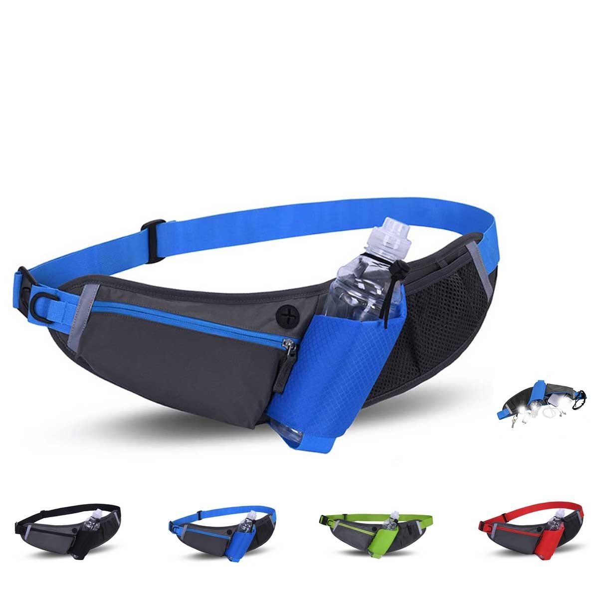 Reflective Running Fanny Pack with Bottle Holder