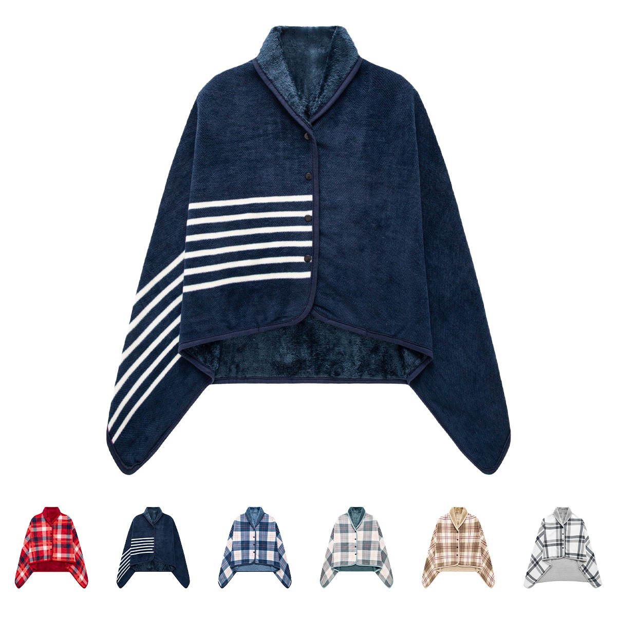 Flannel & Polyester Poncho Wrap Poncho