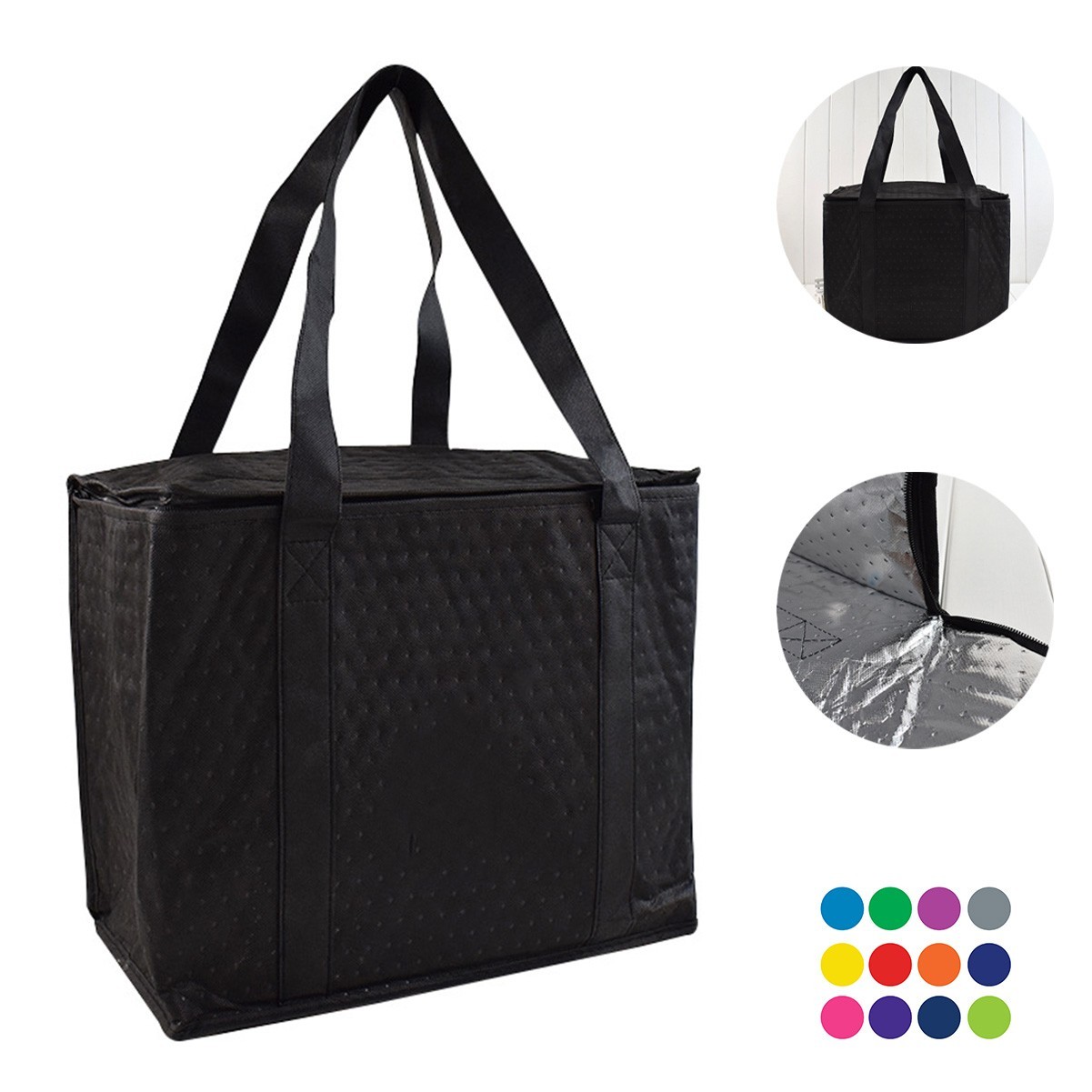 Oxford Insulated Grocery Tote Bag