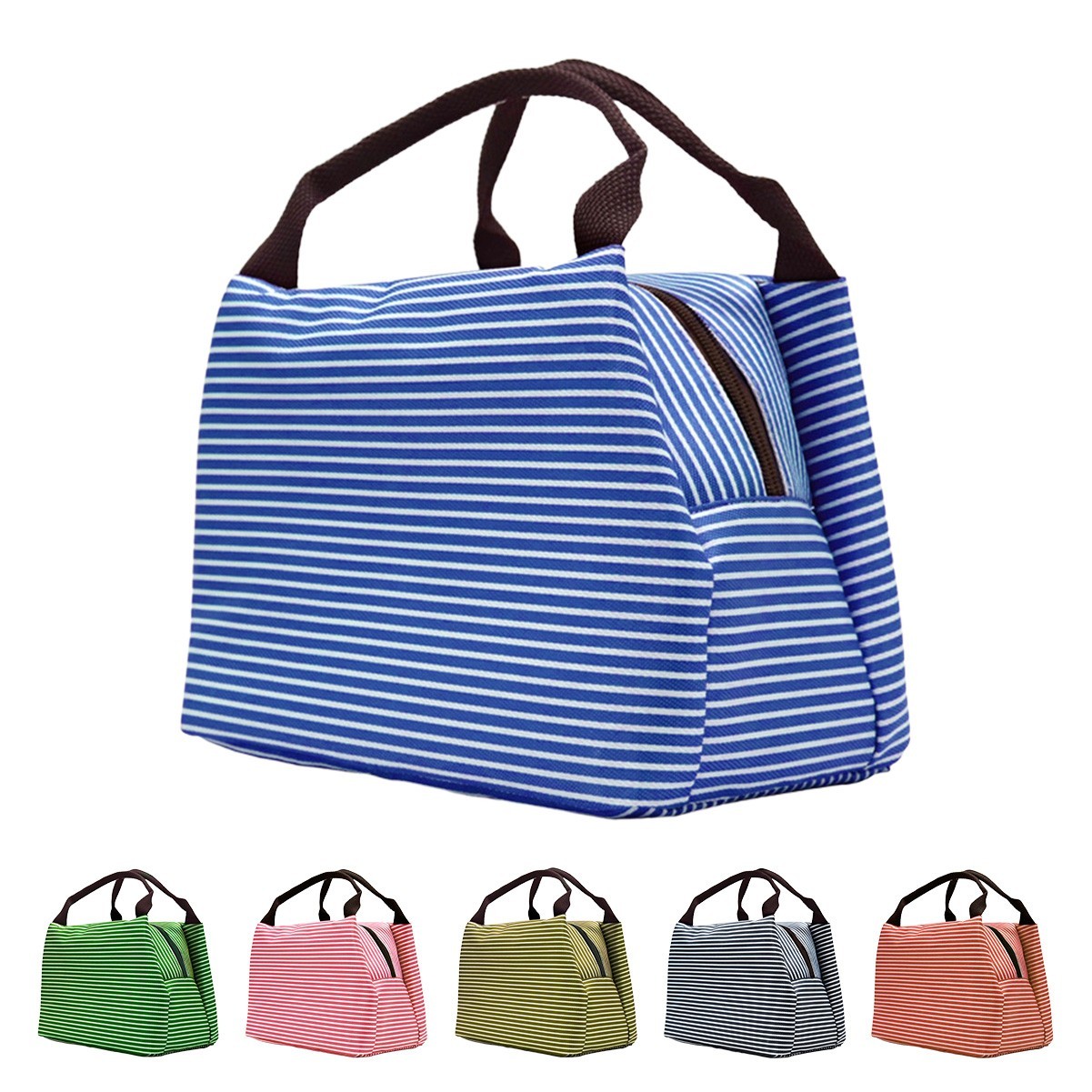 Striped Insulated Lunch Tote