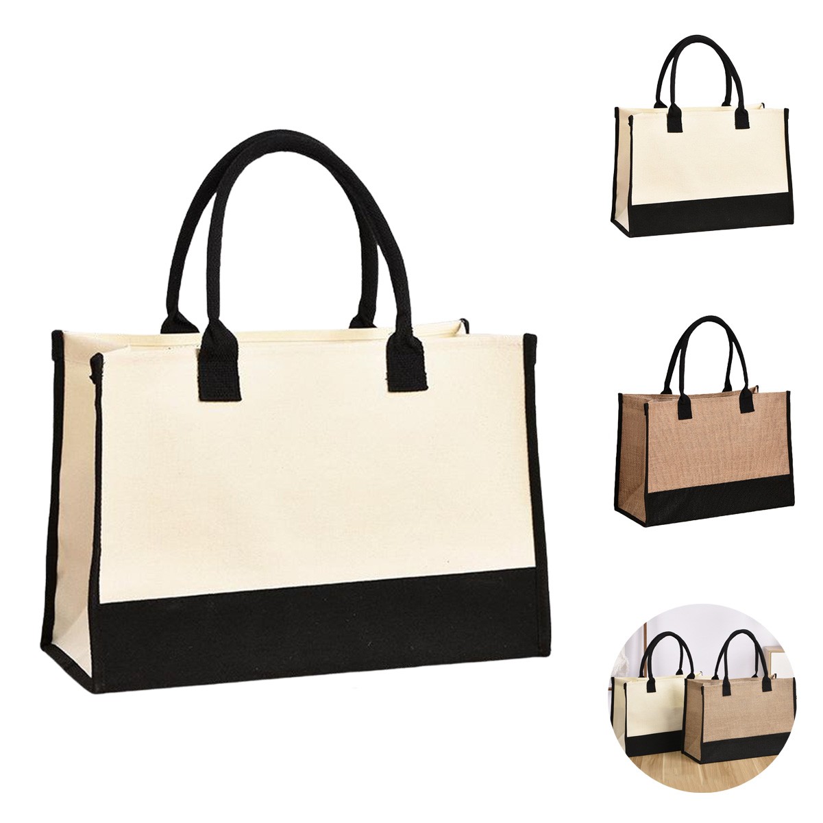 10oz Canvas Patchwork Tote Bag