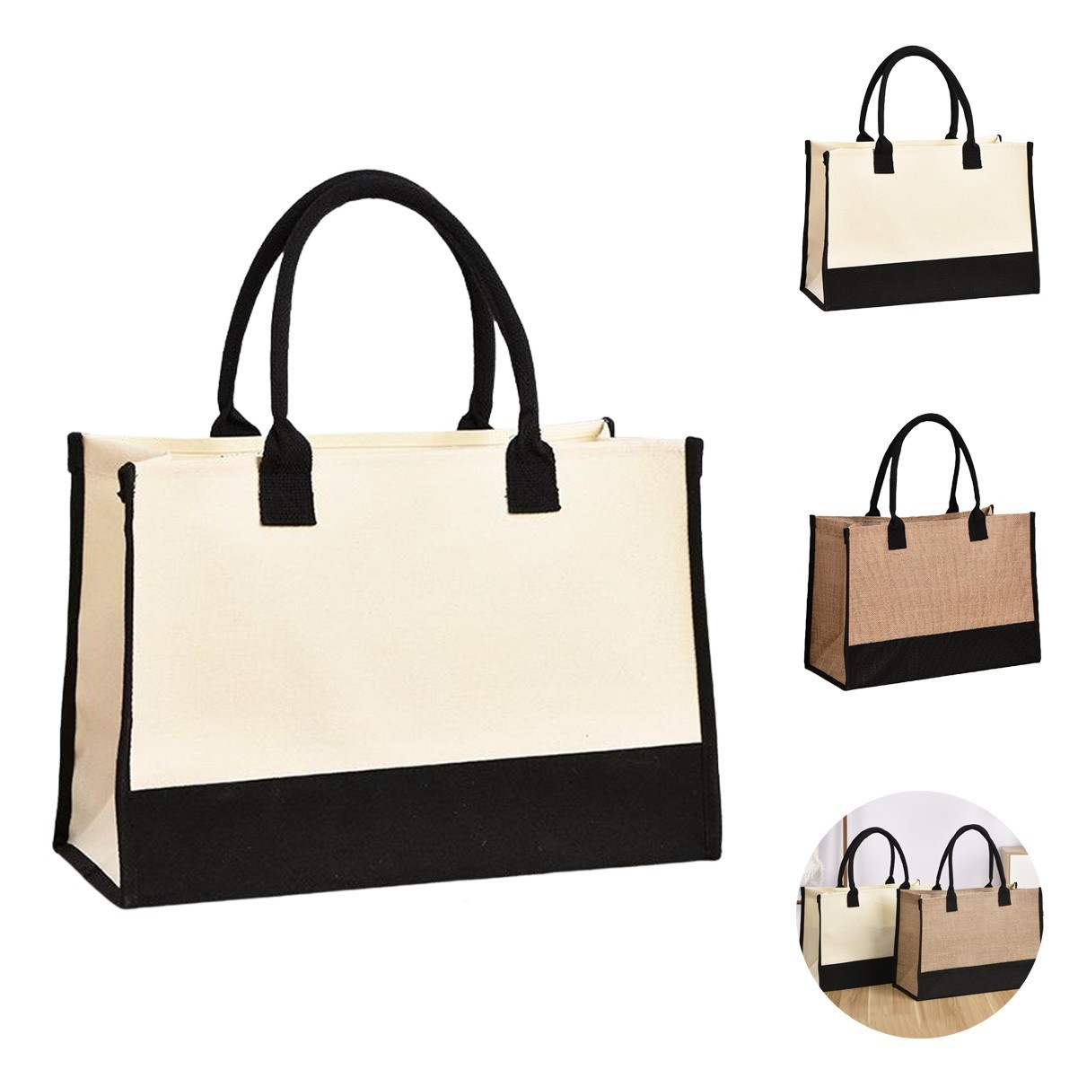 10oz Canvas Patchwork Tote Bag