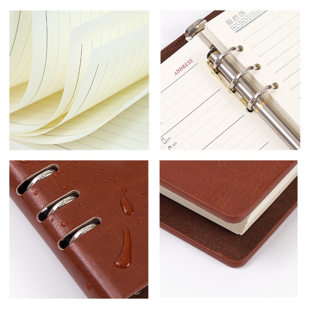 PU Leather Metal Binder A5 Notebook