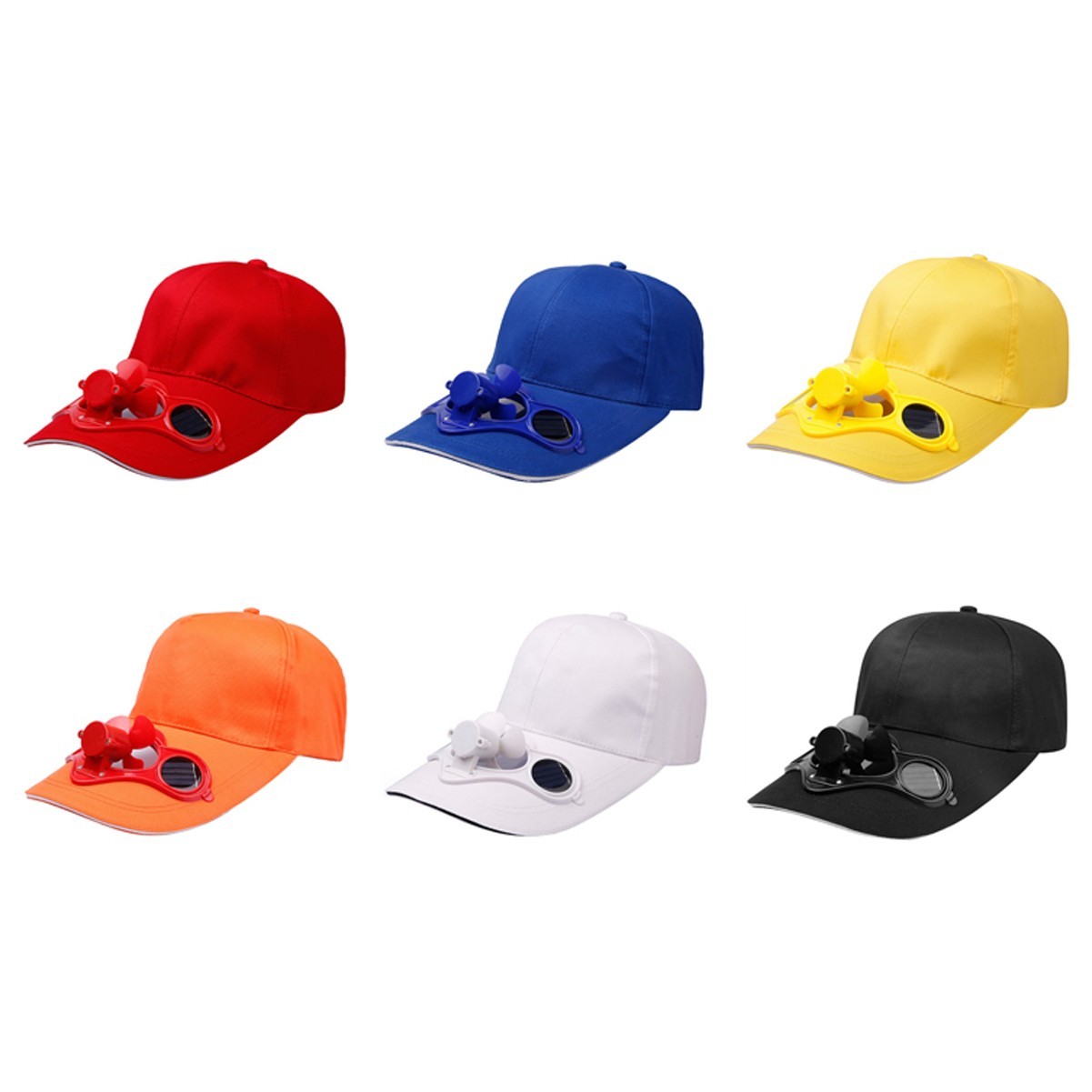 Solar Power Baseball Cap w/ Cool Fan