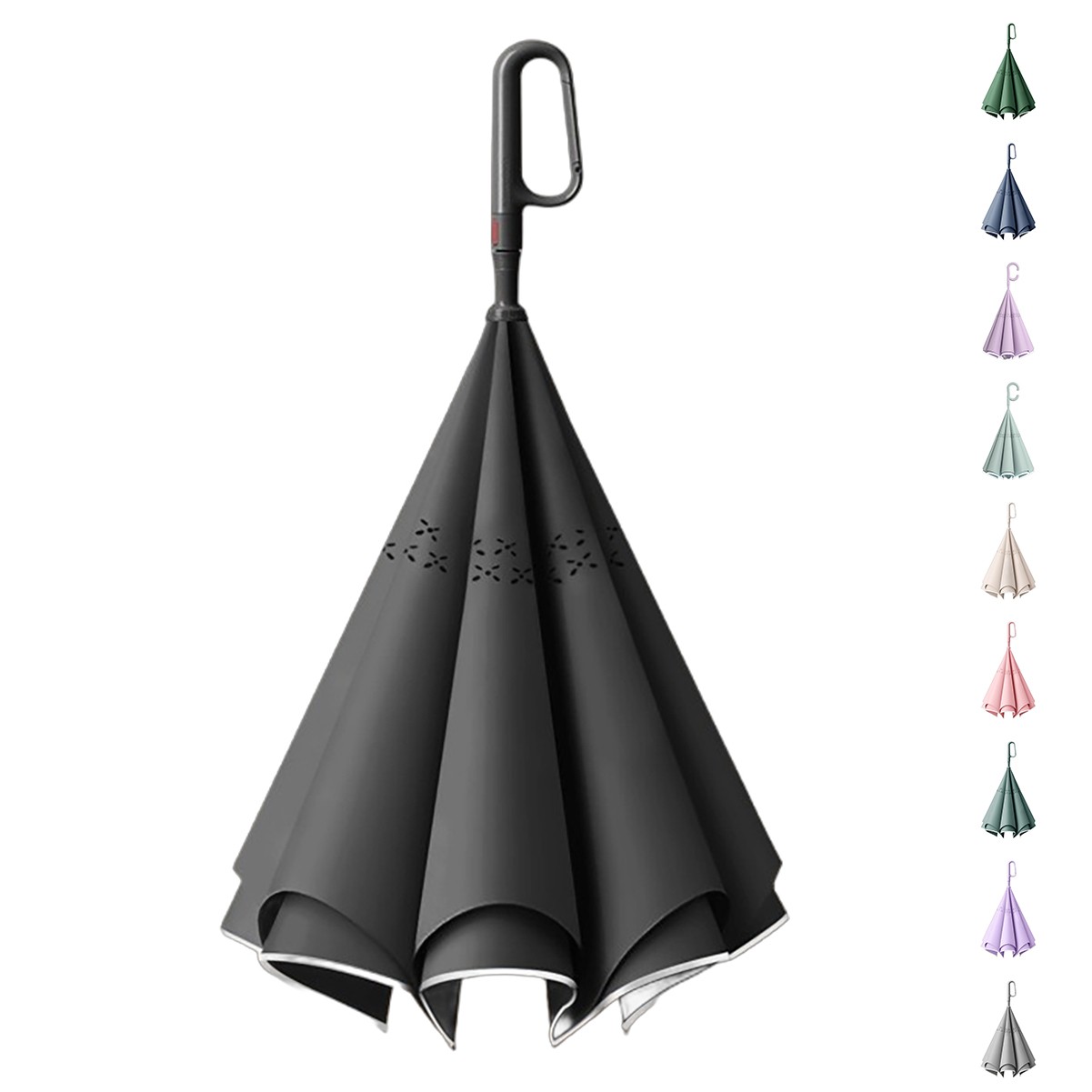 C-Handle Reverse Umbrella with Bag Holder