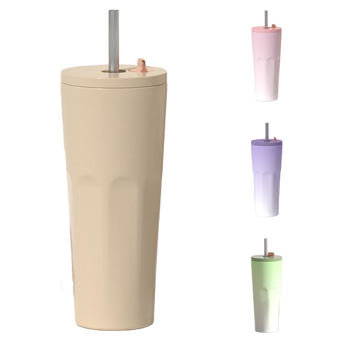 24oz Insulated Coffee Tumbler with Automatic Spring Straw