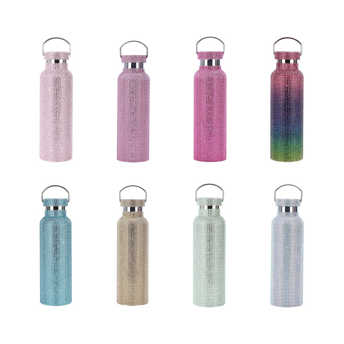 25 oz Sparkling Stainless Steel Rhinestone Water Bottle