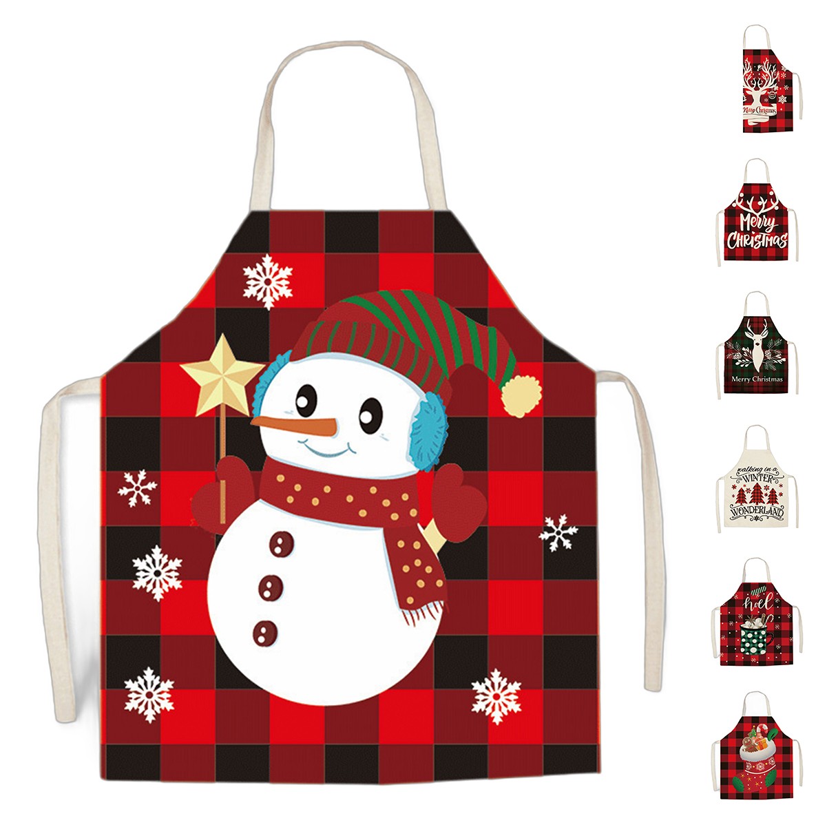 Festive Linen Holiday Apron