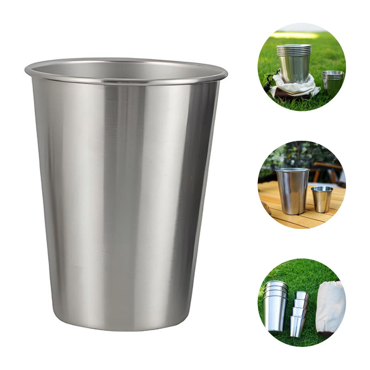 17oz Stainless Steel Camping Cup Set