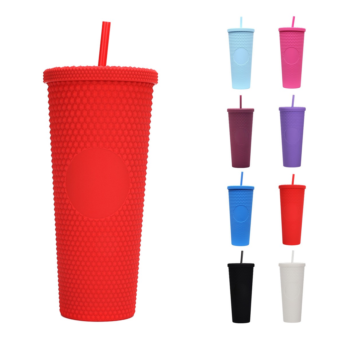 24oz Matte Studded Tumbler with Lid & Straw