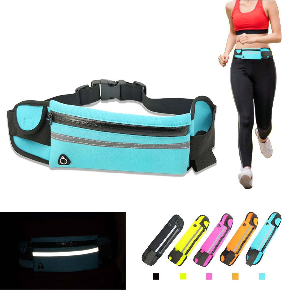 Outdoor Sports Fanny Pack w/ Water Bottle Holder