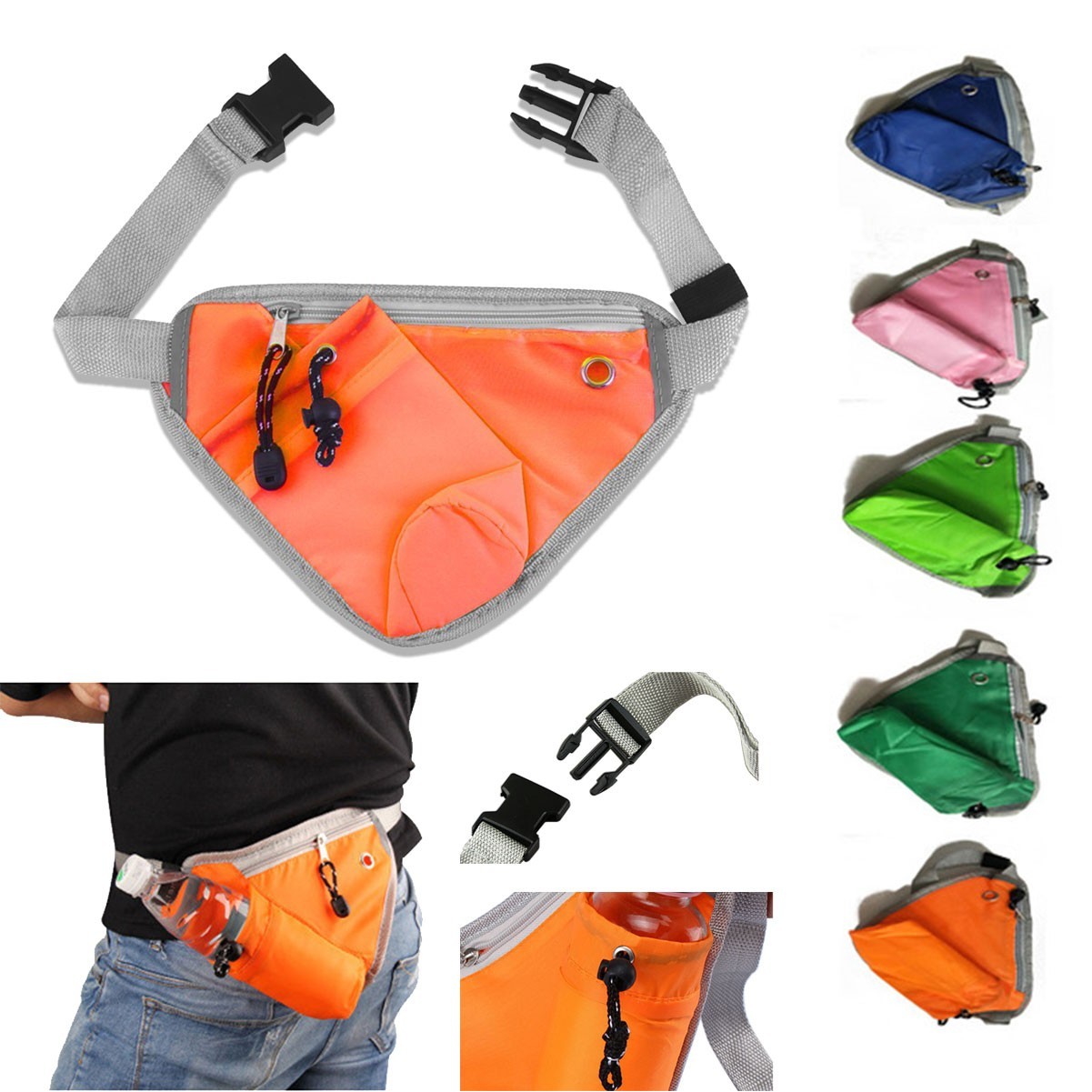 Outdoor Sports Fanny Pack w/ Water Bottle Holder