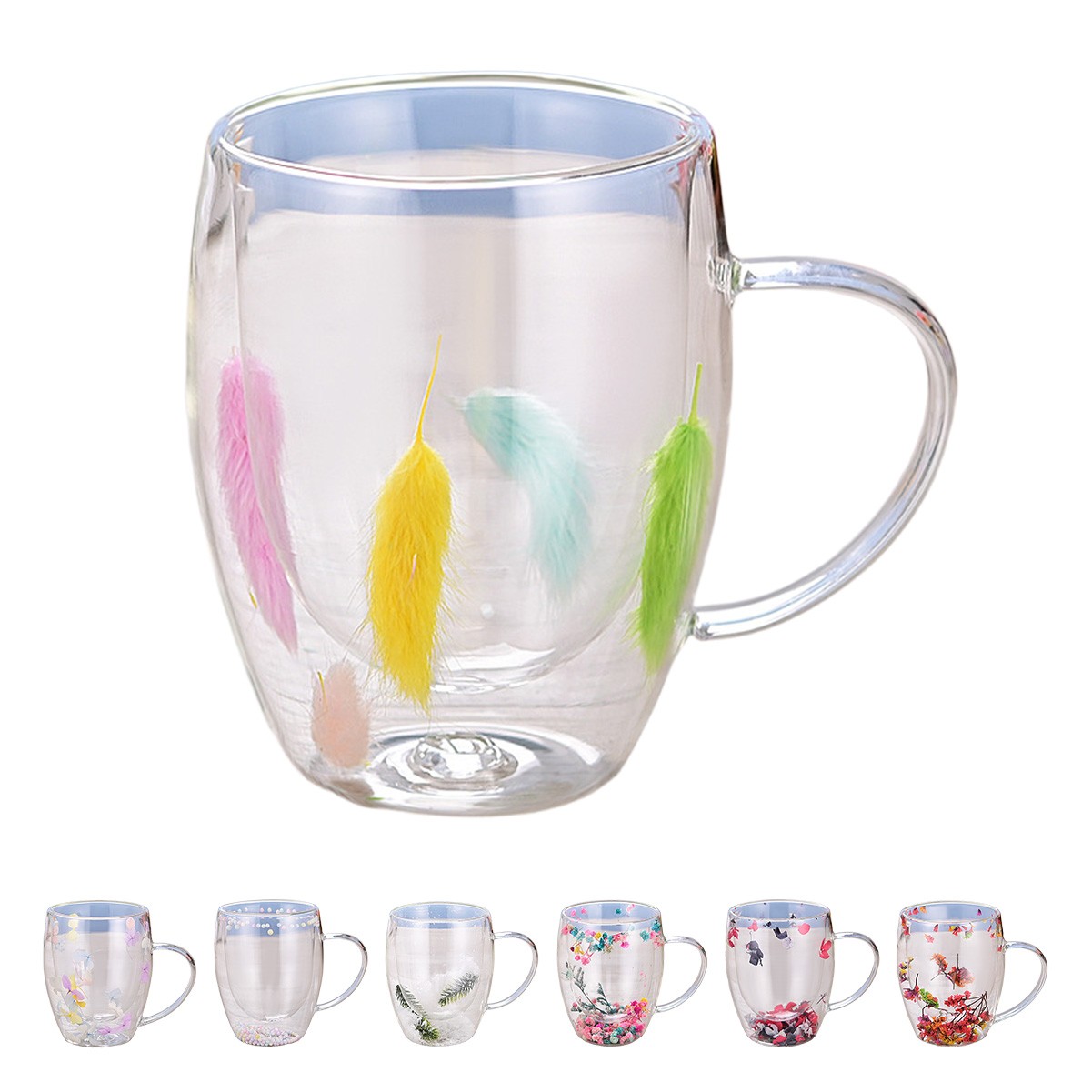 10oz Elegant Double-Walled Glass Coffee Mug