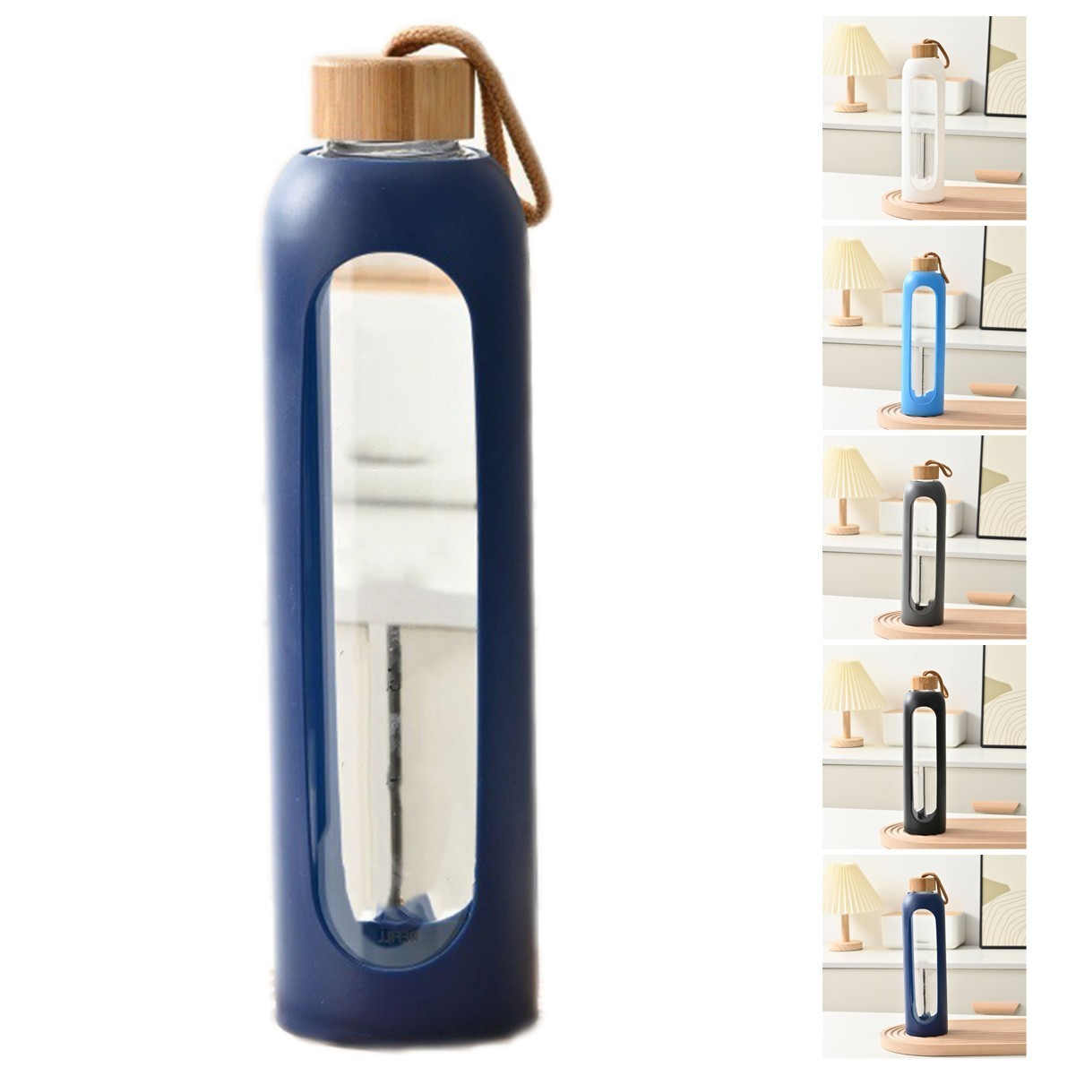 18oz Bamboo Lid Glass Water Bottle