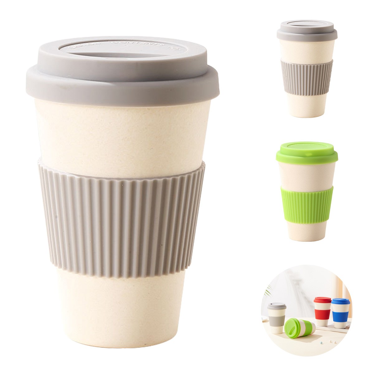 Eco-Friendly Bamboo Travel Cup with Drip-Proof Lid and Silicon Sleeve