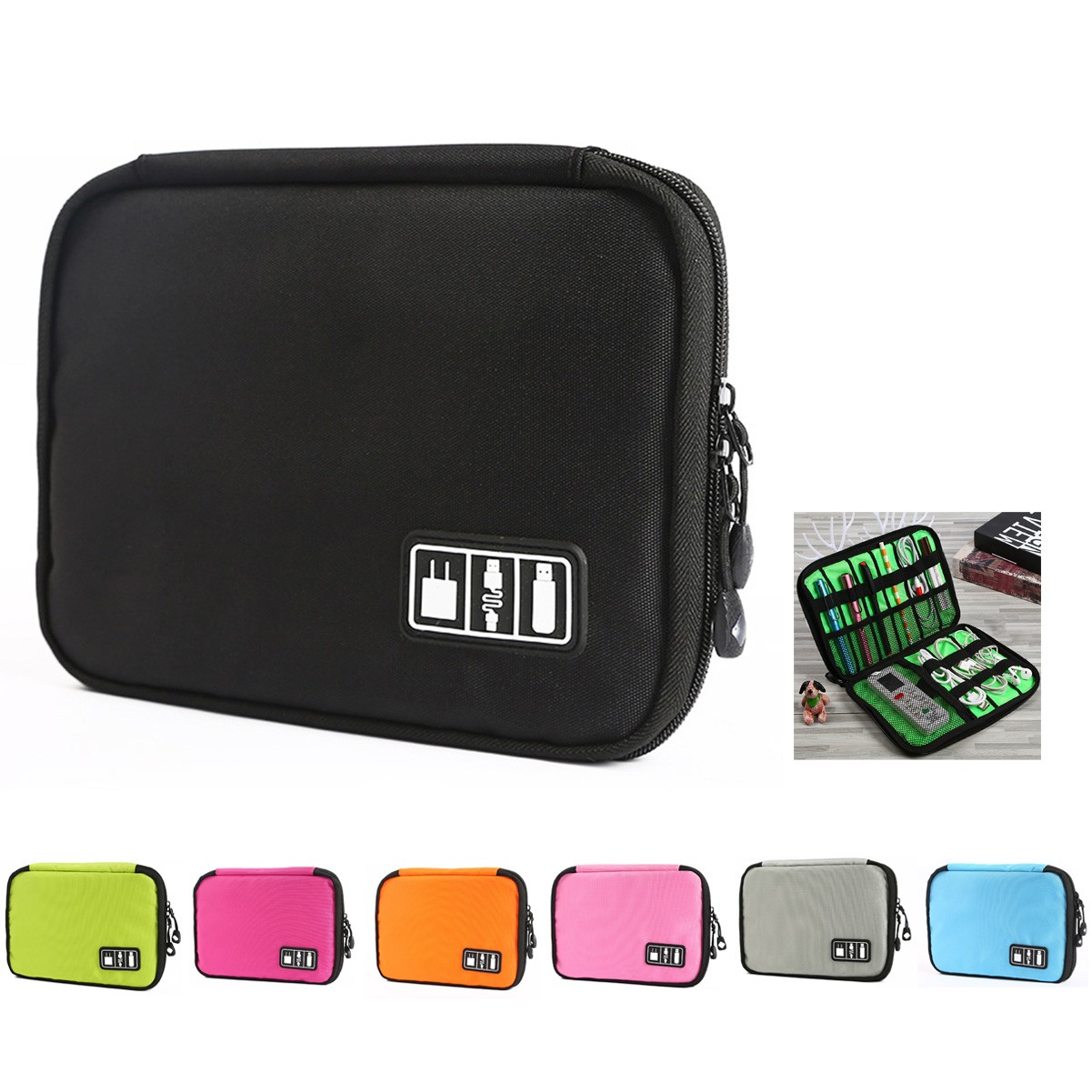 Nylon Mobile Data Cable Organizer Bag