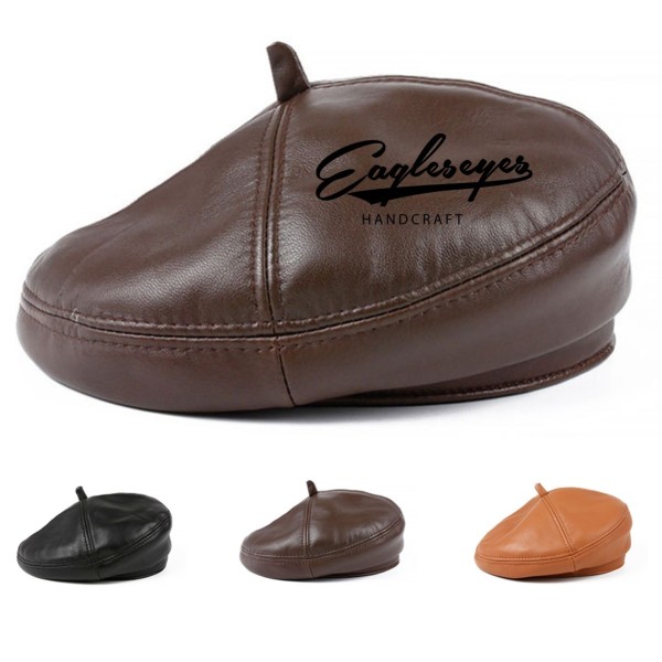 Leather Beret Hat