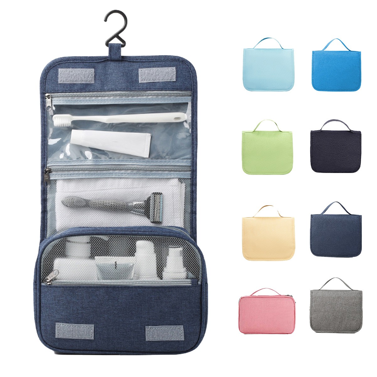 Versatile Foldable Roll-Up Travel Toiletry Bag