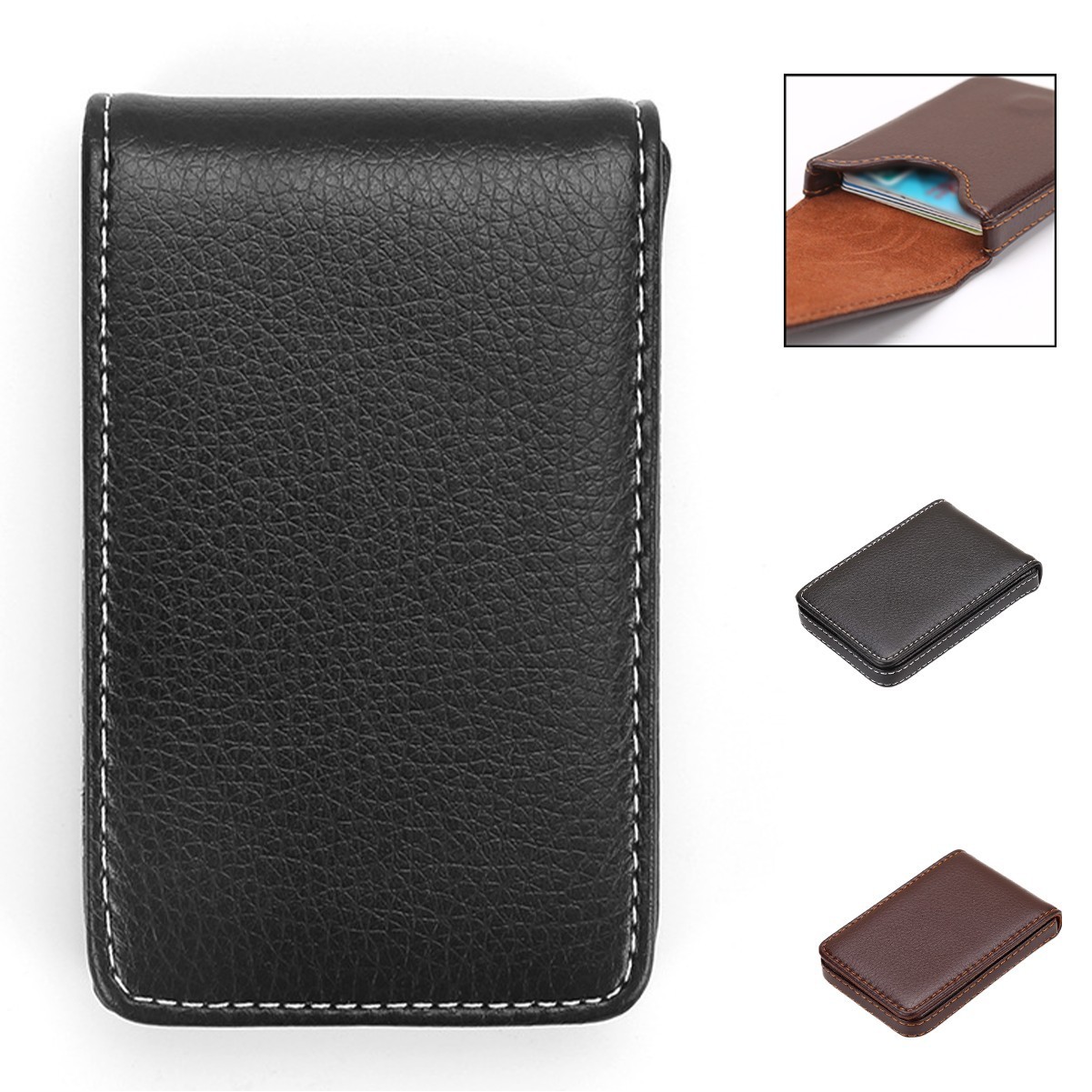PU Leather Business Name Credit Card Holder Case