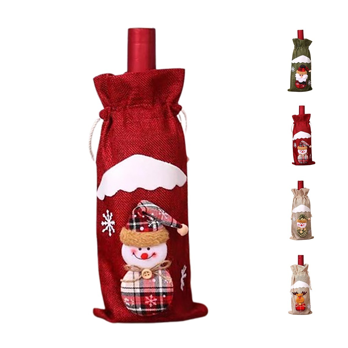 Festive Wine Drawstring Bag