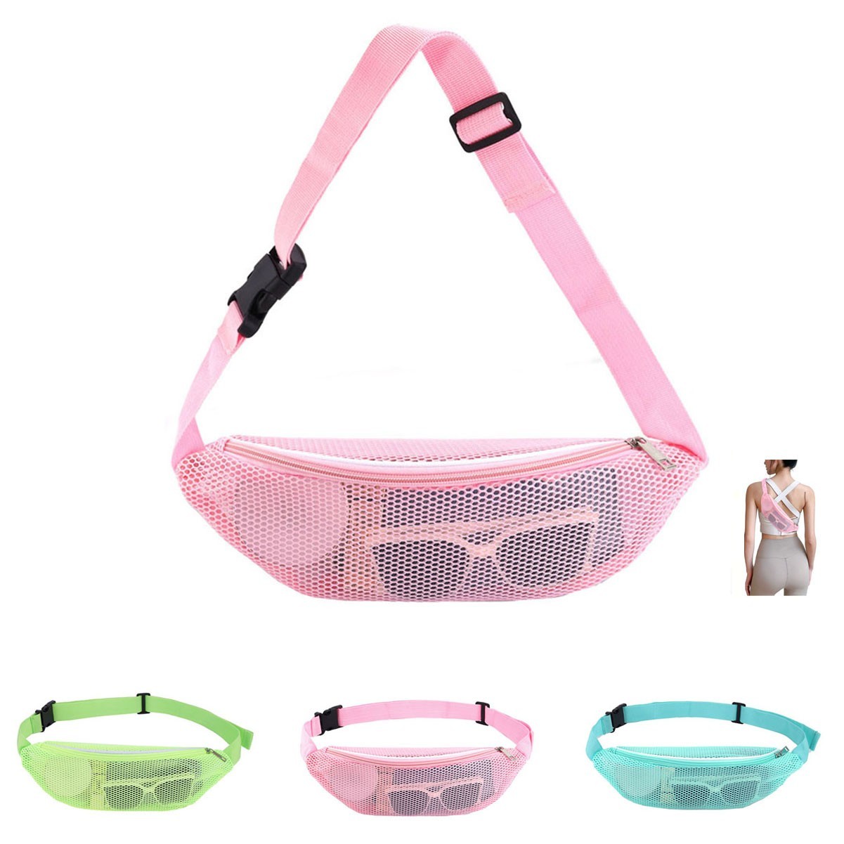 Crossbody Mesh Beach Bag