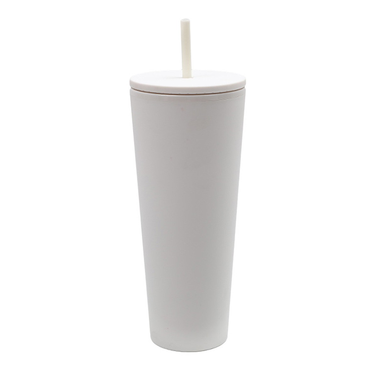 24 Oz Double Layer Insulated Tumbler with Flush Lids and Sturdier Straws