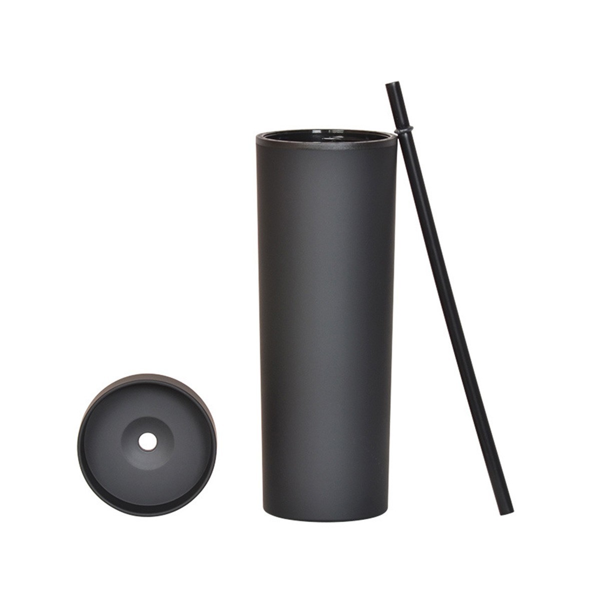 16 oz Matte Double Wall Tumbler with Straw