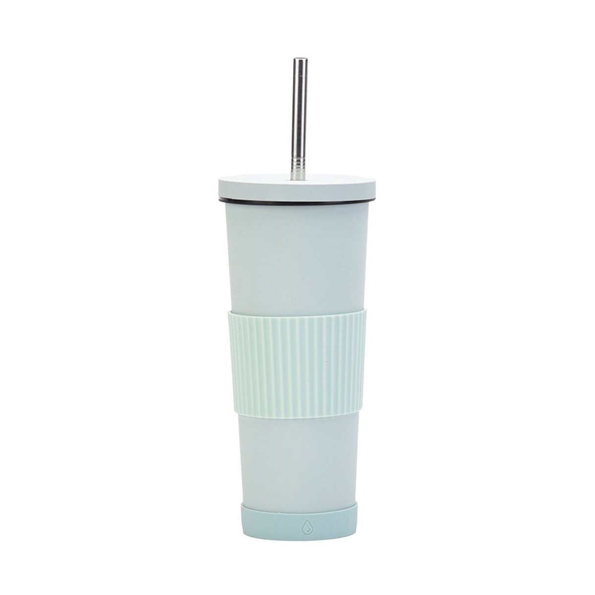 24OZ Insulated Stainless Steel Tumbler with Non-Slip Sleeve & Straw
