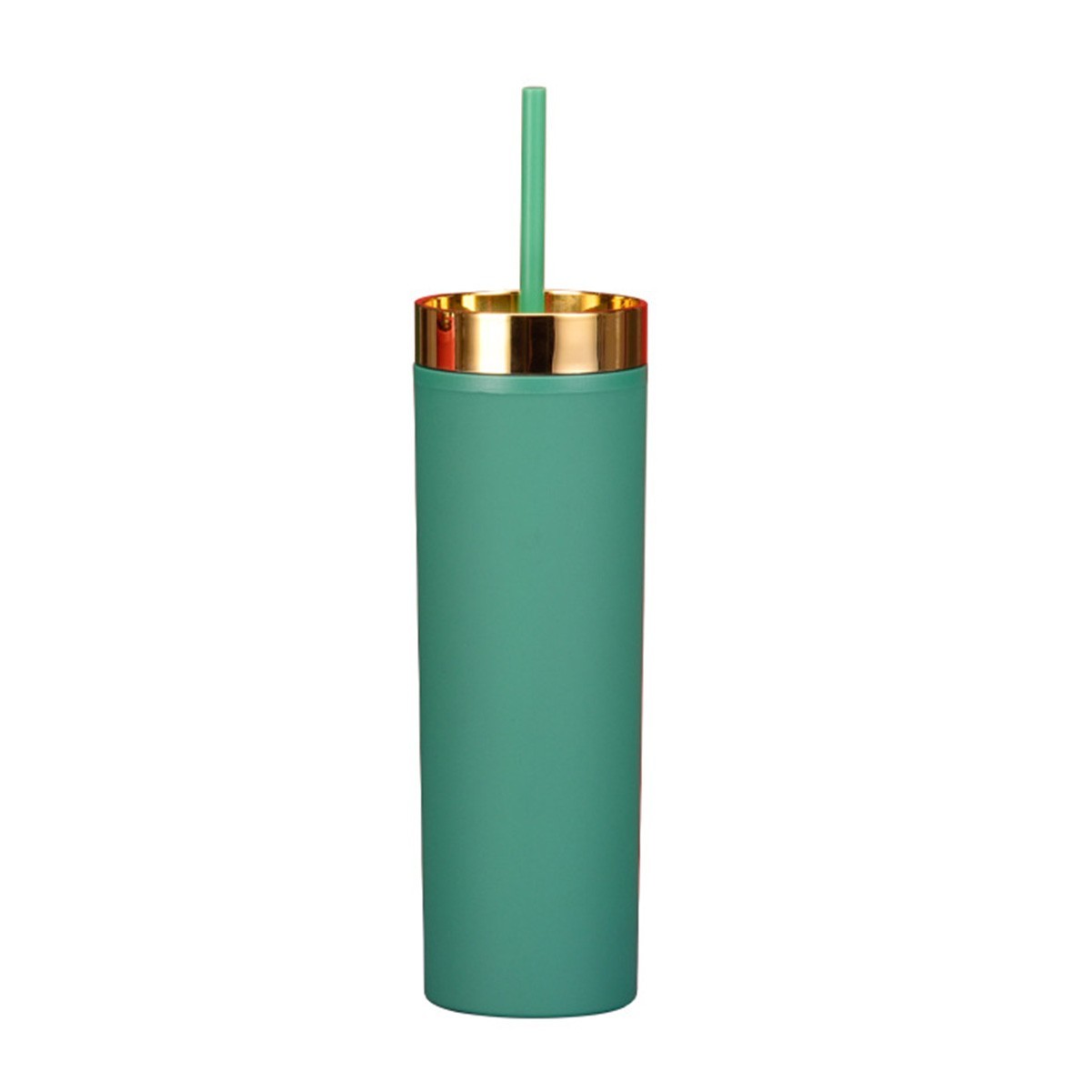 16OZ Slim Insulated Tumbler with Lid and Straw
