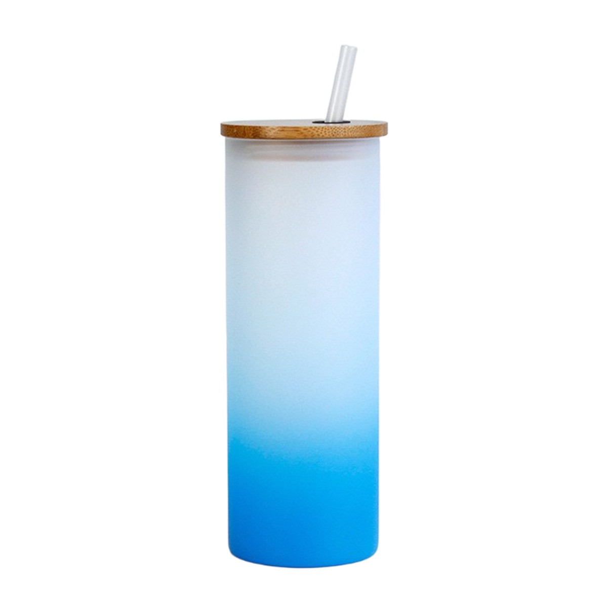 25oz Skinny Glass Tumbler with Bamboo Lid & Straw