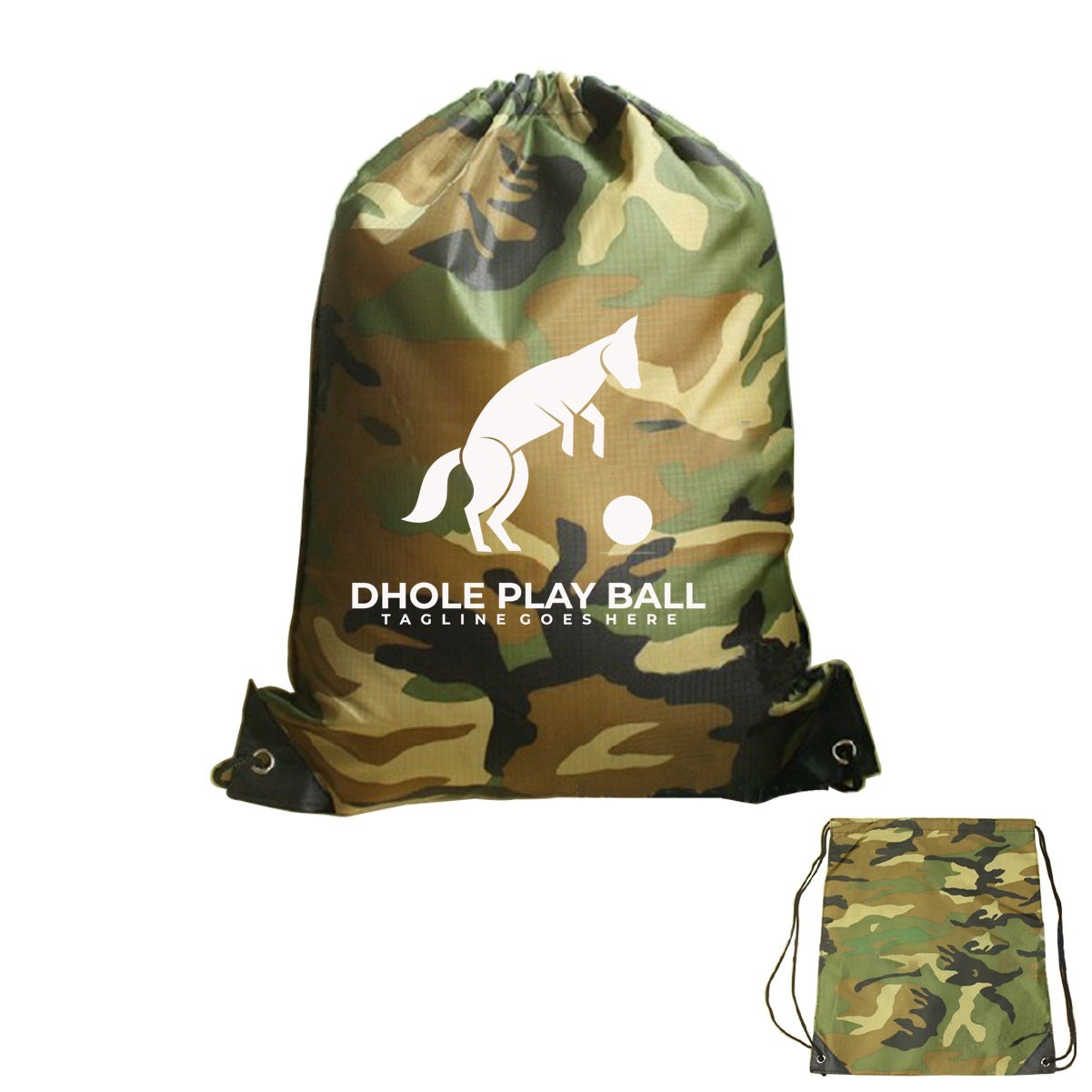 Camo Drawstring Backpack