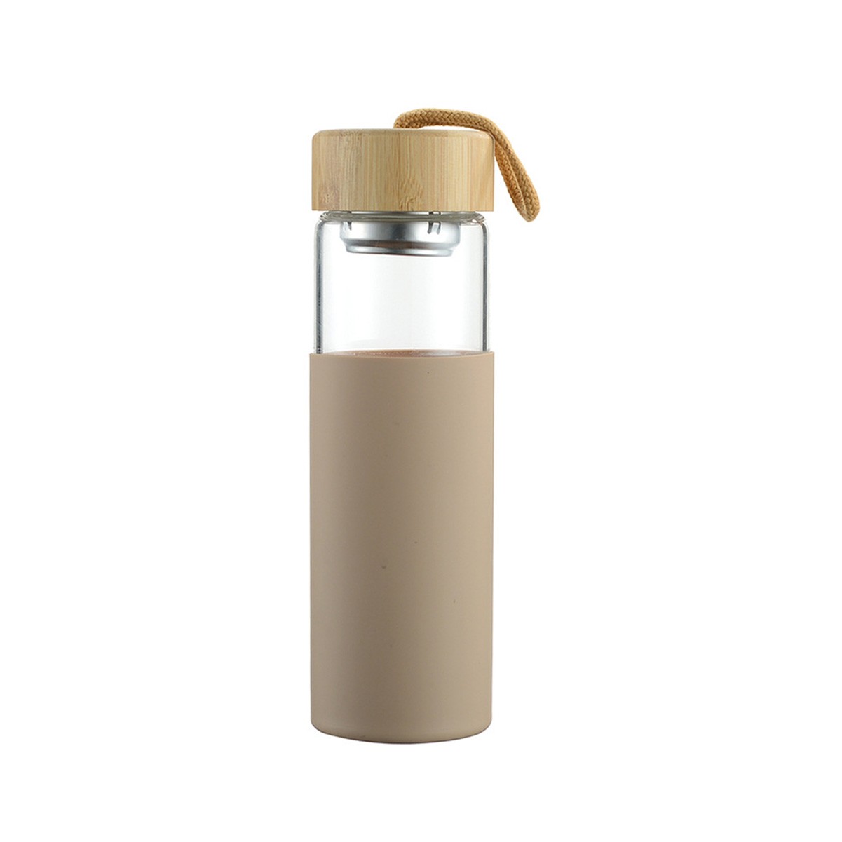 16 oz Borosilicate Glass Water Bottle with Protective Case