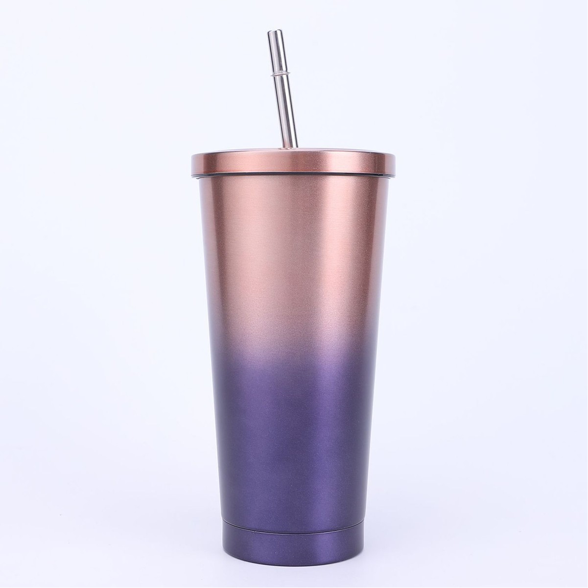 17.5oz Stainless Steel Double-Walled Tumbler with Lid and Straw