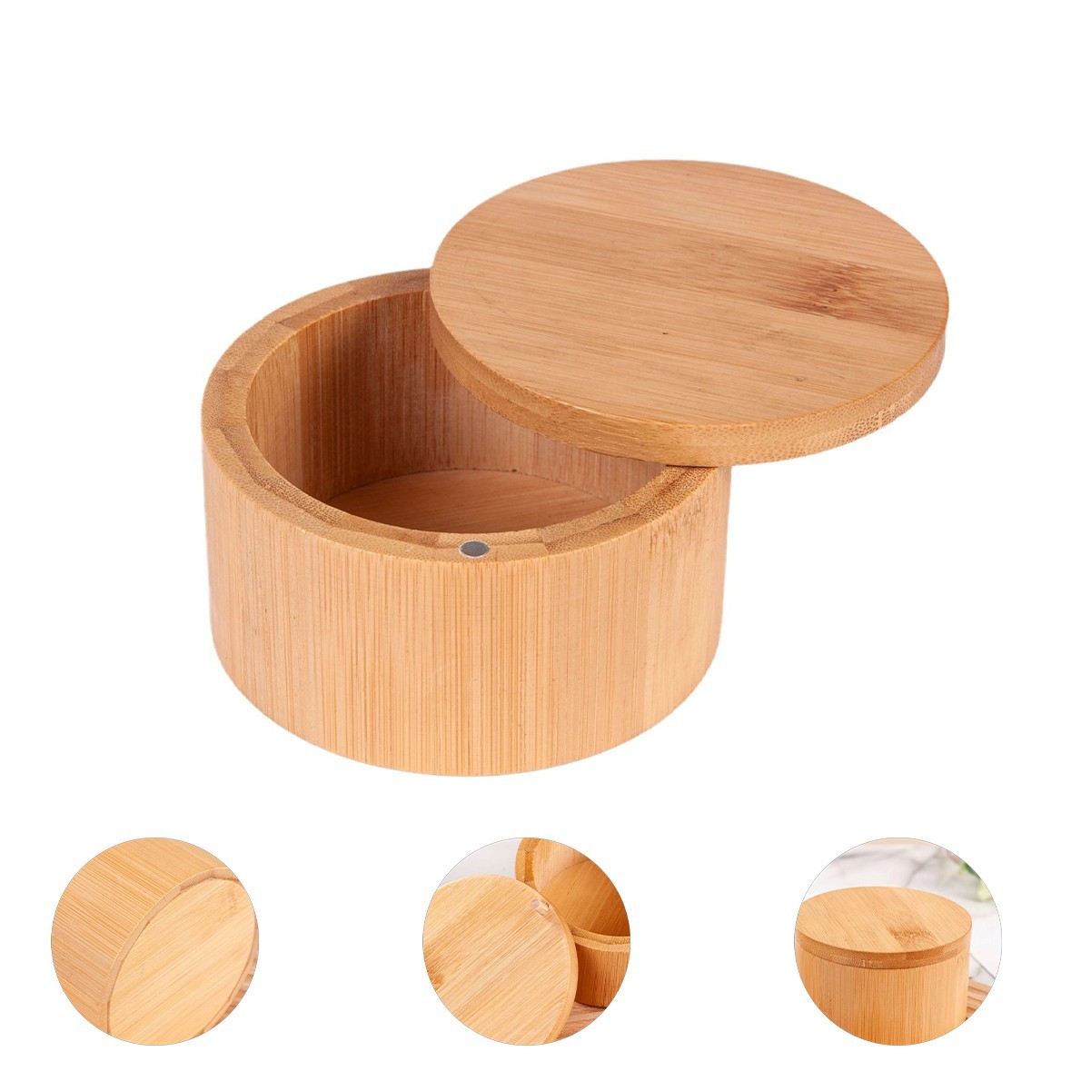 Bamboo Box with Built-in Spoon