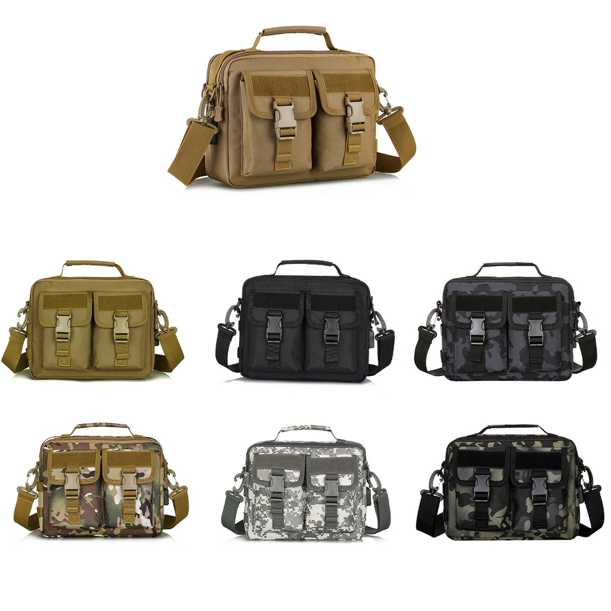 Nylon USB Shoulder Bag