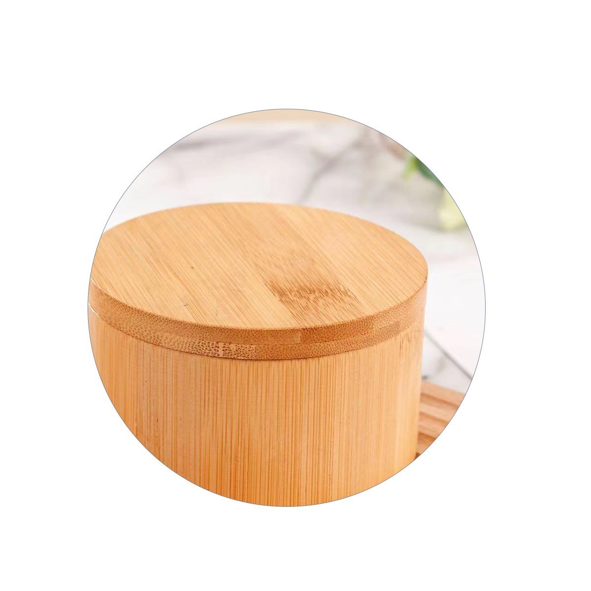 Bamboo Box with Built-in Spoon