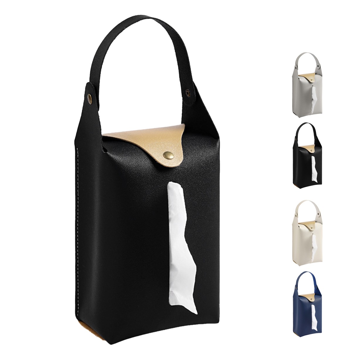 Car Tissue Box with Detachable Handle Strap