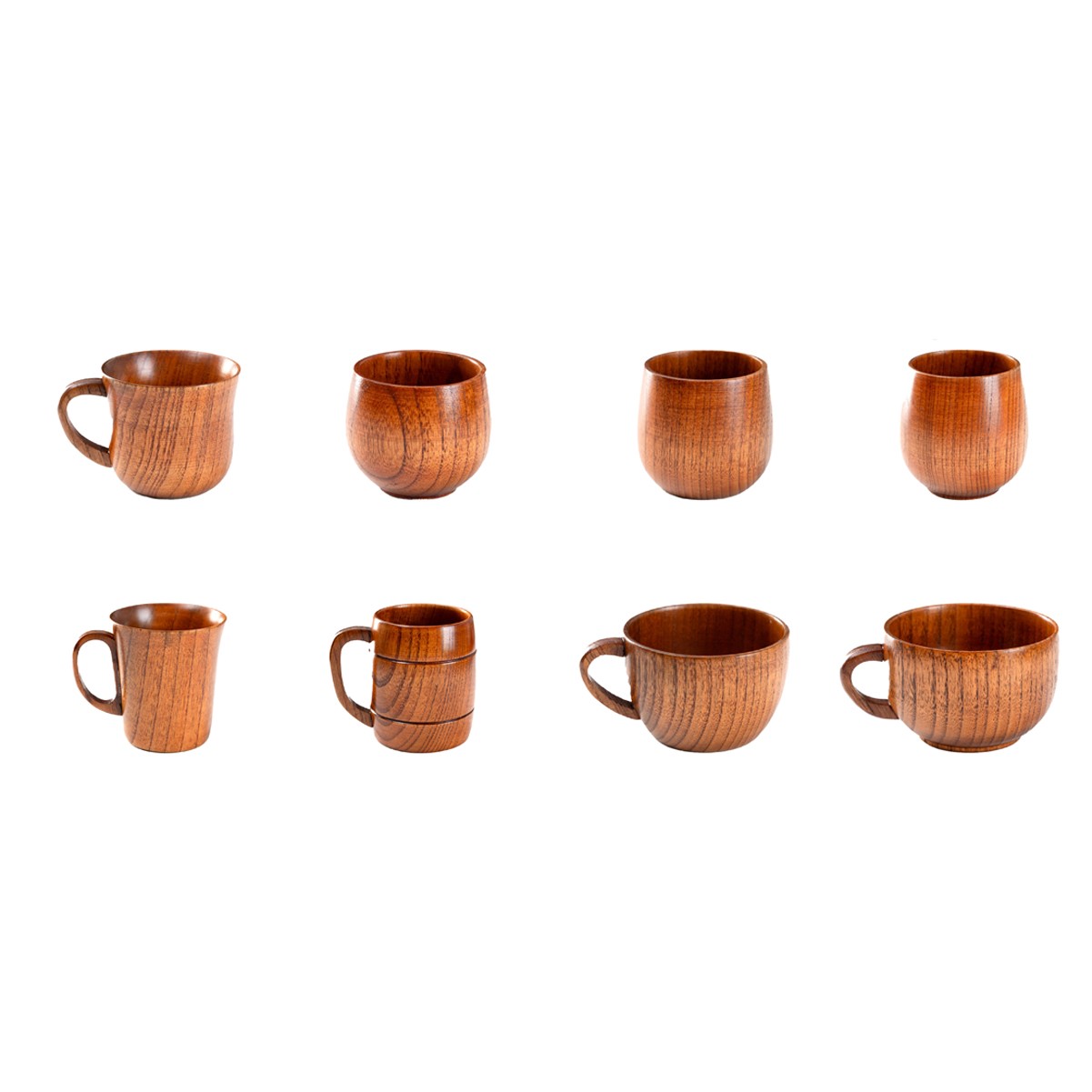 12oz Natural Texture Cappuccino Wooden Mug