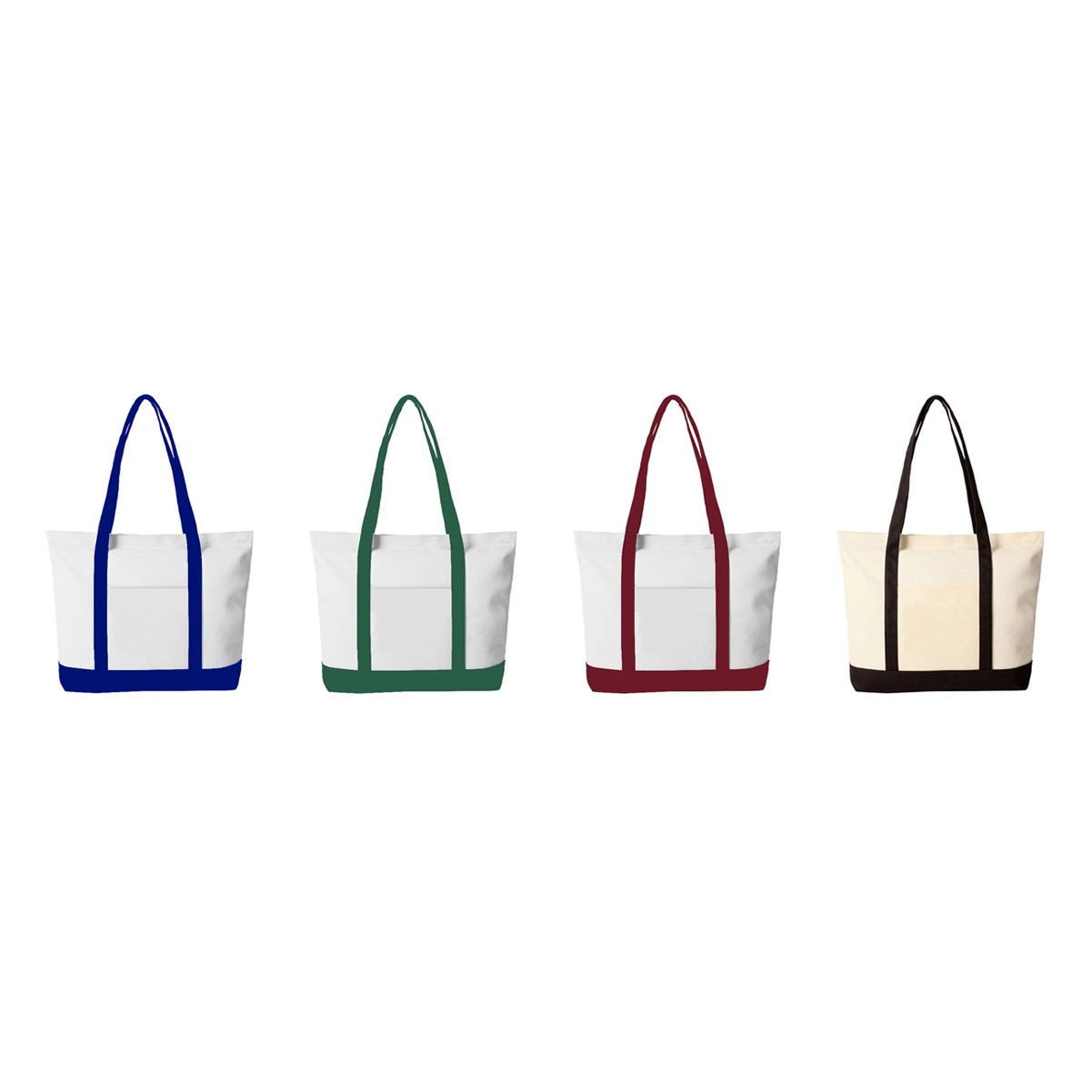 Reinforced Handle Zippered Canvas Tote Bag