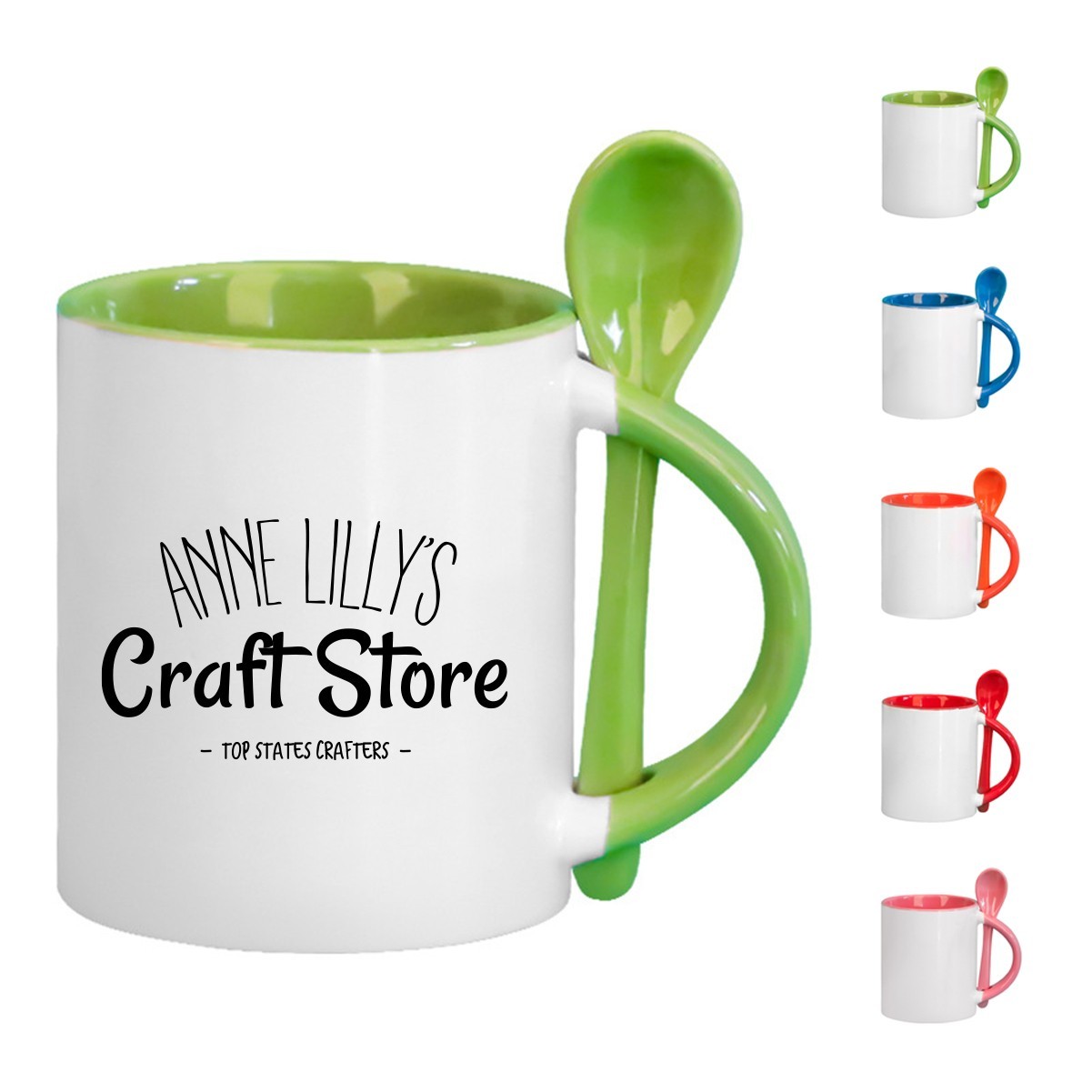 12oz Ceramic Coffee Mug with Spoon