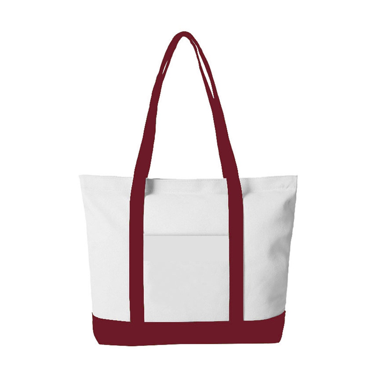 Reinforced Handle Zippered Canvas Tote Bag