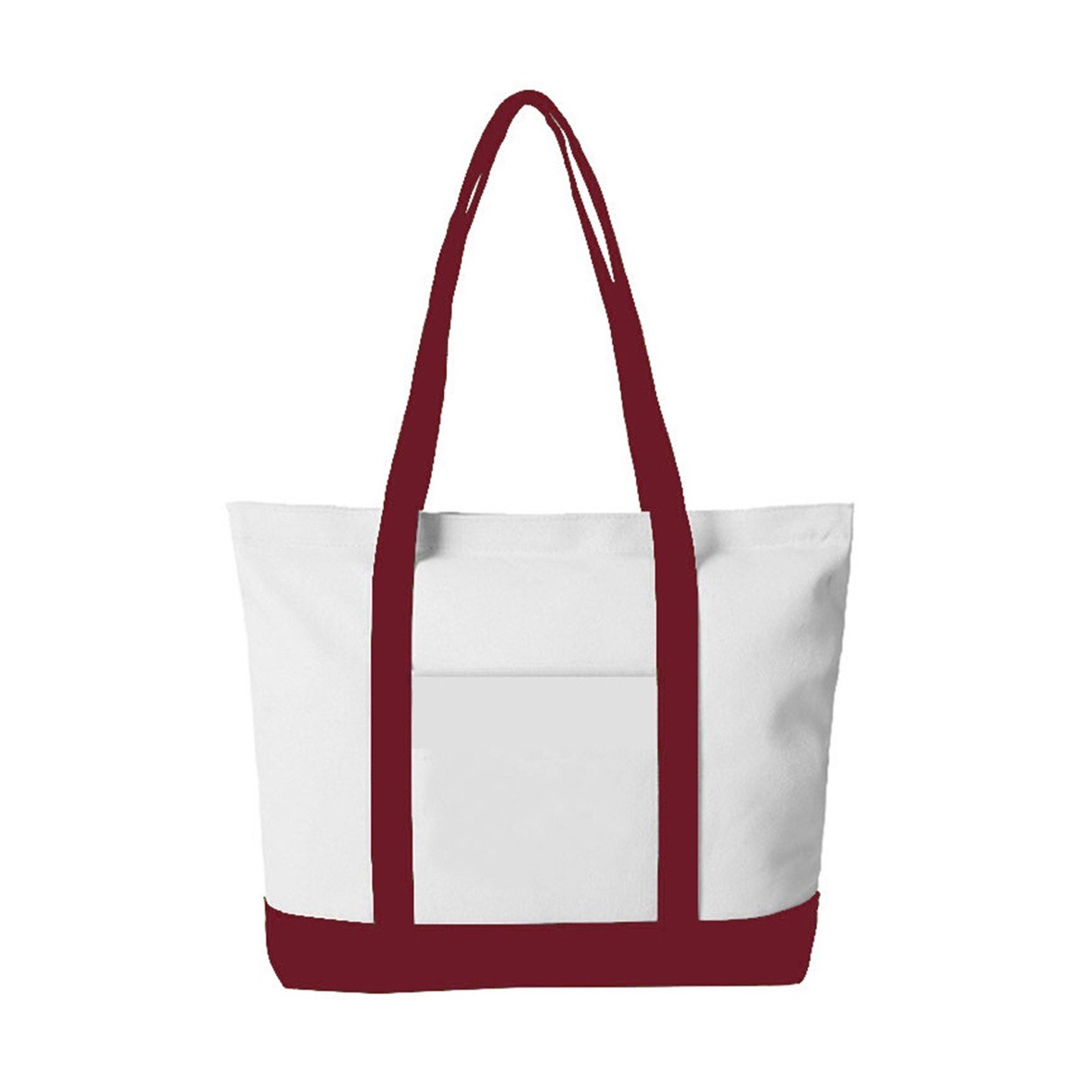 Reinforced Handle Zippered Canvas Tote Bag