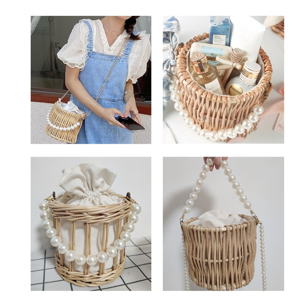 Handwoven Rattan Round Bag