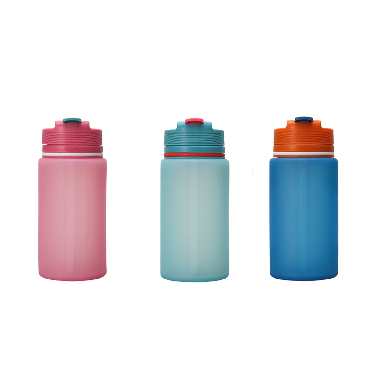 24oz Collapsible Silicone Travel Water Bottle with Leak-Proof Folding Straw Lid