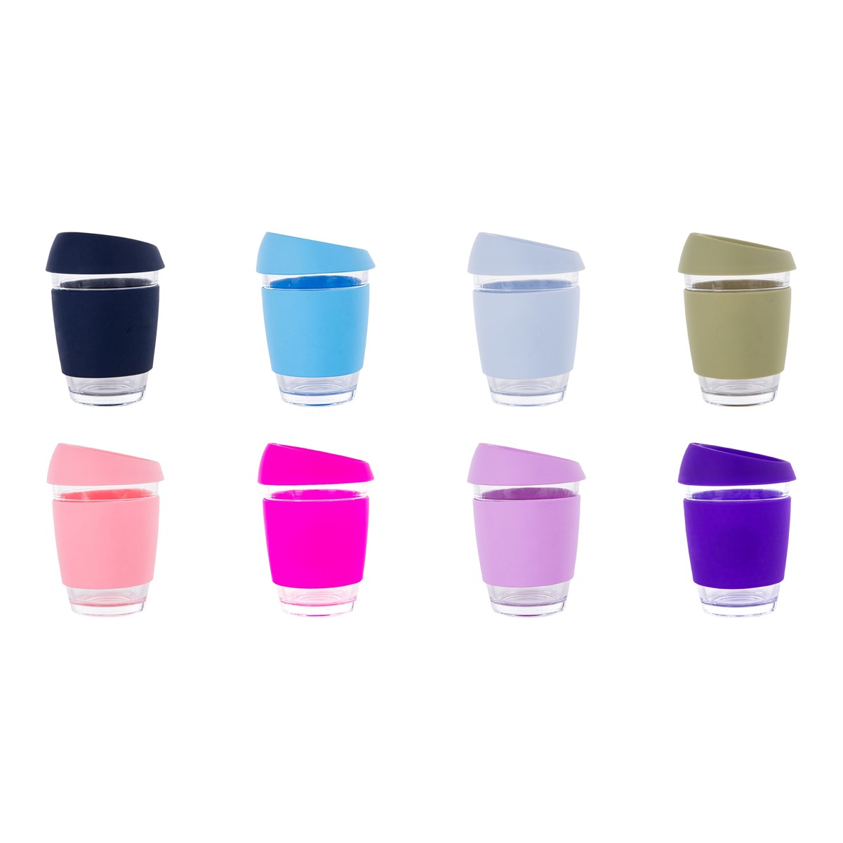 12oz Borosilicate Glass Tumbler with Silicone Sleeve and Sip-Top Lid