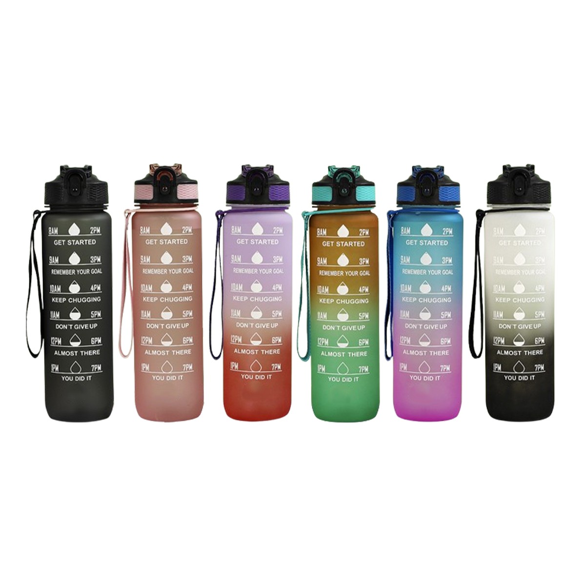 32oz Co-Polyester Water Bottle with Time Marker and Leakproof Lid