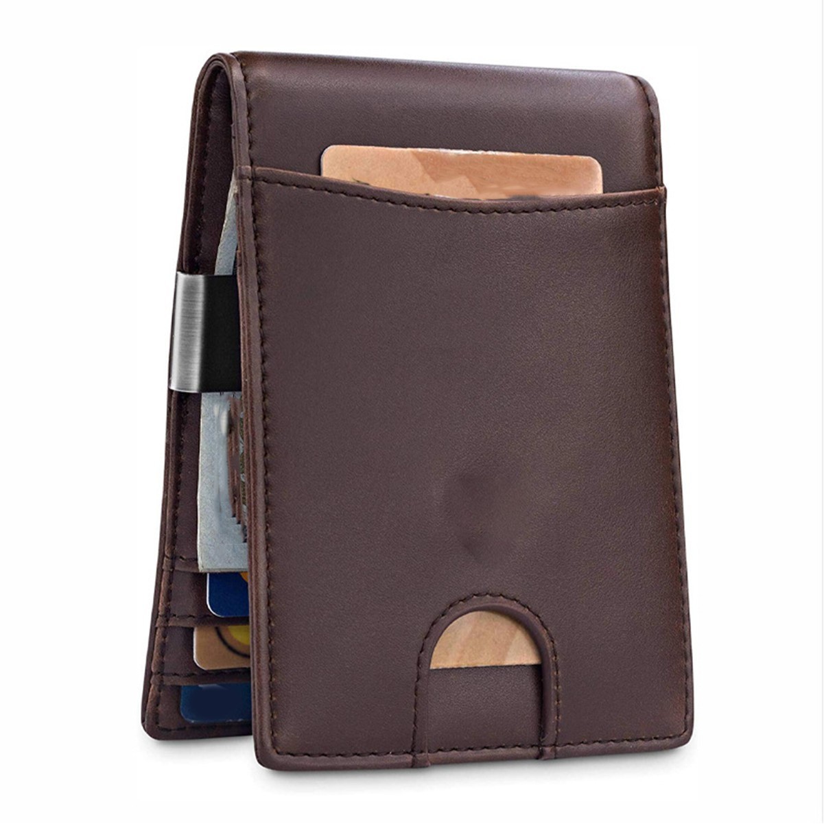 RFID Blocking Slim Leather Card Wallet