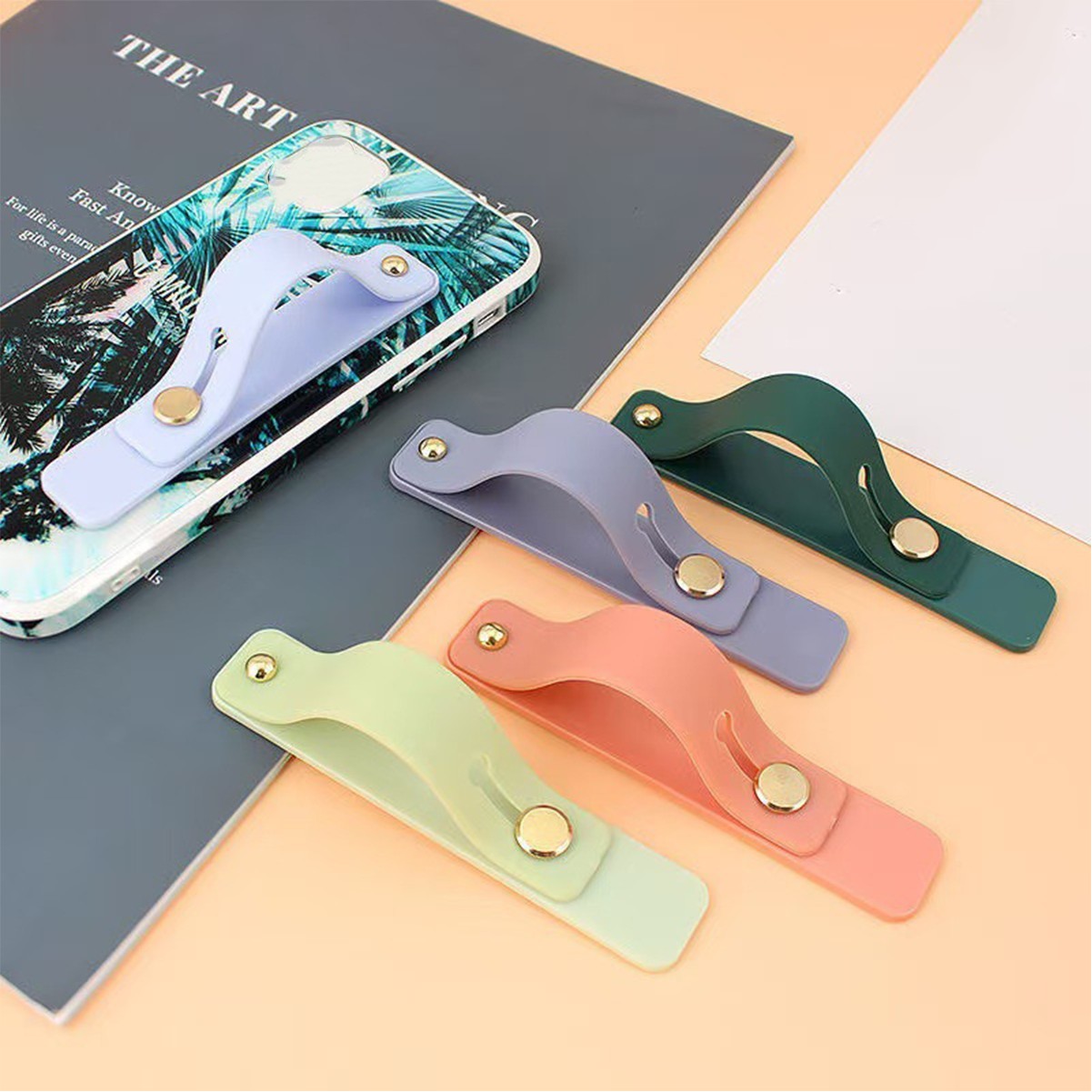 Silica Gel Finger Strap Push-Pull Mobile Phone Sticker Holder